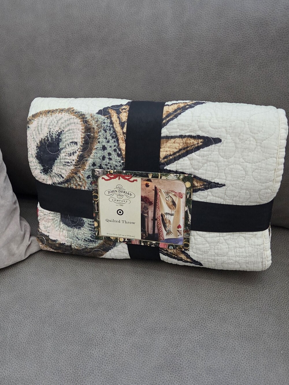 John Derian For Target Reversible King Of Hearts Owl Card Cotton Quilt Throw